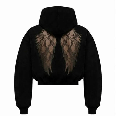 Hoodie - ailes dentelle