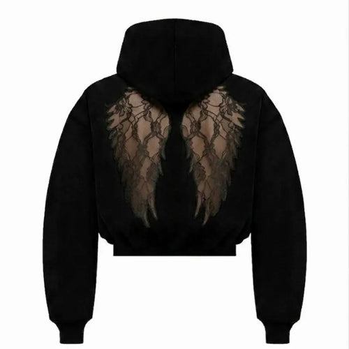 Hoodie - ailes dentelle