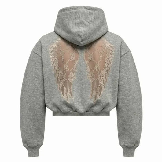 Hoodie - ailes dentelle